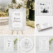 Cartons Réponse Vintage Antique White Lace Wedding