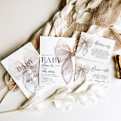 Invitation Elégant Baby shower de la caverne blanche