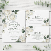 Invitation Mariage Floral de Roses Sage (Personnalisez la collection de ce créateur indépendant.)
