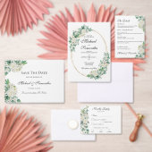 Tampon Auto-encreur Élégant Mariage de Rose et Lys blancs (Personnalisez la collection de ce créateur indépendant.)