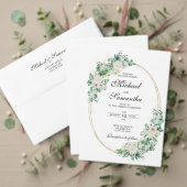 Tampon Auto-encreur Élégant Mariage de Rose et Lys blancs (Personnalisez la collection de ce créateur indépendant. Test)