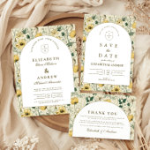 Invitation Elegant Wildflower Arch Minimal Wedding