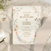 Menu de mariage botanique Boho Wildflower