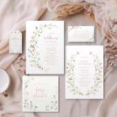 Groene Wilde Bloem Rustieke Boho Baby Shower  Cadeaulabel