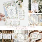 Elegant Wildflower Wedding QR Code RSVP Card Kaartje
