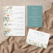 Invitation Élégant Fleur sauvage tout en un Mariage (Personnalisez la collection de ce créateur indépendant. )