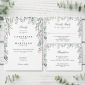 Invitation Tout En Un Elégante végétation fleurie Cascade Mariage (Personnalisez la collection de ce créateur indépendant.)