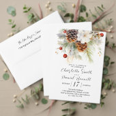Invitation Élégant À feuillage persistant d'hiver et Mariage  (Personnalisez la collection de ce créateur indépendant. Test)