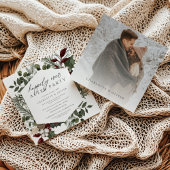 Serviette En Papier Élégant Mariage de verdure hivernale