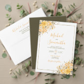 Elegant Geel en Ivoor Roos Bruiloft Kaart (Personaliseer deze collectie van deze onafhankelijke maker. Test)