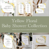 Invitation Elegant Yellow Baby Shower Predictions Card