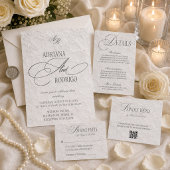 Invitation Mariage Floral de Luxe Monogramme