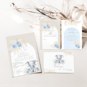 Invitation Elephant C'est un garçon Safari Boho Baby shower F