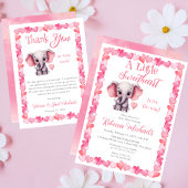 Invitations En Acrylique Elephant Un Petit Baby shower Fille Amoureuse