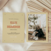 ELLIE Moderne Retro QR Code Trouwdetails Informatiekaartje