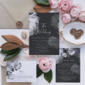 Menu Mariage floral noir et blanc