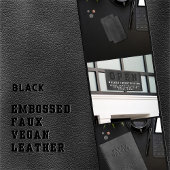 Elégant Carte de visite en cuir noir Faux Vegan