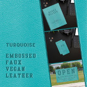 Carte De Visite Elégant Turquoise Faux Vegan Cuir