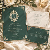 Programme de mariage baroque vert émeraude