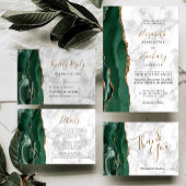 Budget Emerald Green Agate Marbre Mariage Menu