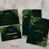Invitation Emerald Green Floral QR Code Mariage