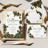 Smaragdgroene Gouden Rozen Quinceañera Programma