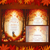 Invitation Mariage de silhouette de récolte d'automne enchant