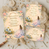 Cartons Réponse Enchanted Carriage Fairytale Quinceañera