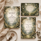 Invitation mariage enchante en forêt