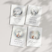 Invitation Mariage Monogramme Cerf Blanc Forêt Enchantée