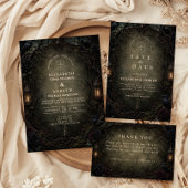 Save The Date Mariage dans la forêt gothique enchantée
