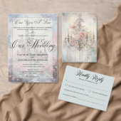 Cartons Réponse Blue Enchanted Carriage Fairytale Wedding QR Code (Personnalisez la collection de ce créateur indépendant. )