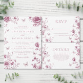 Invitation En Aluminium Rose Dusty enchanté et Mariage Rose Gold (Personnalisez la collection de ce créateur indépendant.)