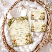 Invitation Baby shower de champignons de bois enchanté