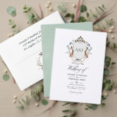 Invitation Bois Laurel Crest Monogramme Couples Douche (Personnalisez la collection de ce créateur indépendant. Test)