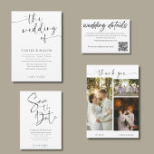 Save The Date Élégant Mariage classique noir et blanc