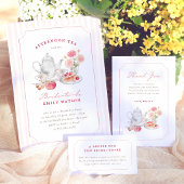 Invitation Thème de fête de fiançailles : Tea Party dans un j