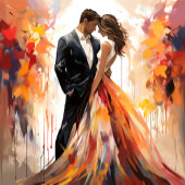 Mariage de automne d'automne Couple Artisan Carte