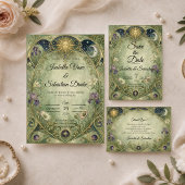 Invitation Mariage Botanique Céleste Éthéré