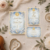 Save The Date Mariage Céleste Soleil Lune Éthéré