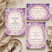 Save The Date Mariage céleste violet éthéré