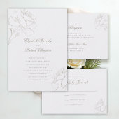Roses Formal Modern Classic Pearl Elegant Wedding Menu