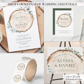 Faire-part de mariage en tranche de bois rustique