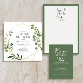 Invitation Eucalyptus Fête des mariées de script Coeur