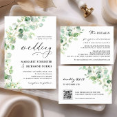 Programme de mariage plié à la verdure d'eucalyptu