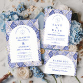 Invitation European Delft Tile Wedding