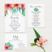 Papier Budget Tropical Hibiscus Beach Mariage Invitation