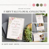 Programme Cérémonie de mariage Floral de conte de fées Rose
