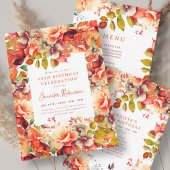 Invitation Automne Aquarelle d'automne Floral 40e anniversair