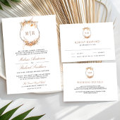 Herfst Herfst Wildflower Crest QR Code Huwelijk Save The Date